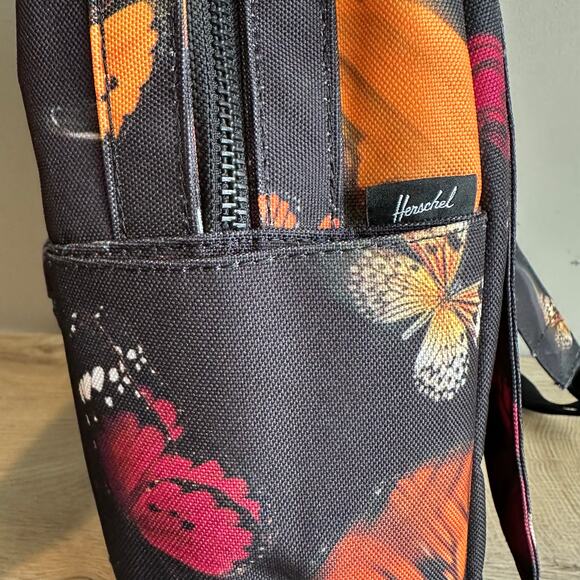 Hershel Supply Co. Nova Mid Volume Backpack Black Multicolored Butterflies - Picture 7 of 11
